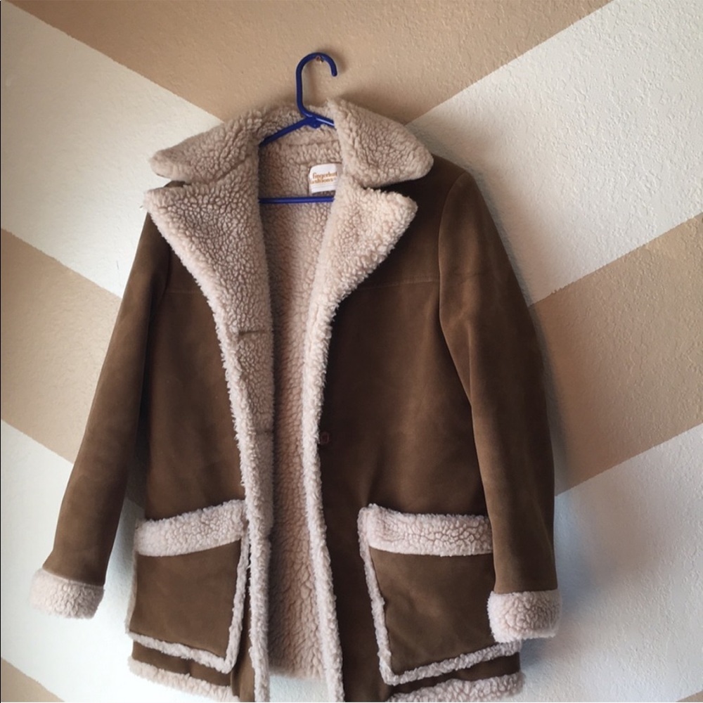 Vintage faux suede and sheepskin jacket sz small